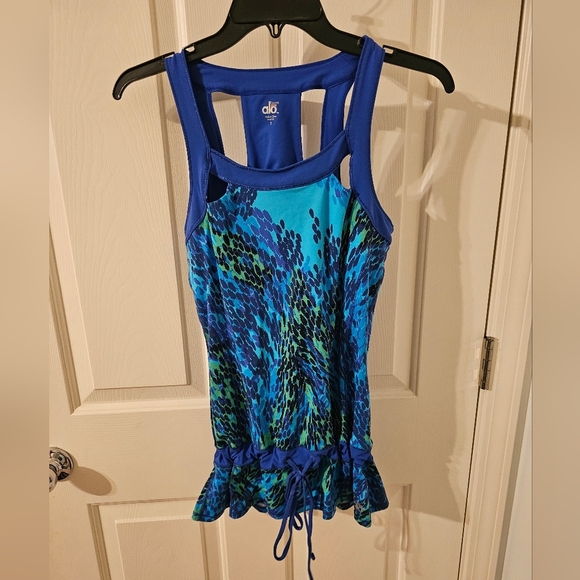 Alo Coolfit Blue Tie Front Tank Size S - Picture 1 of 6